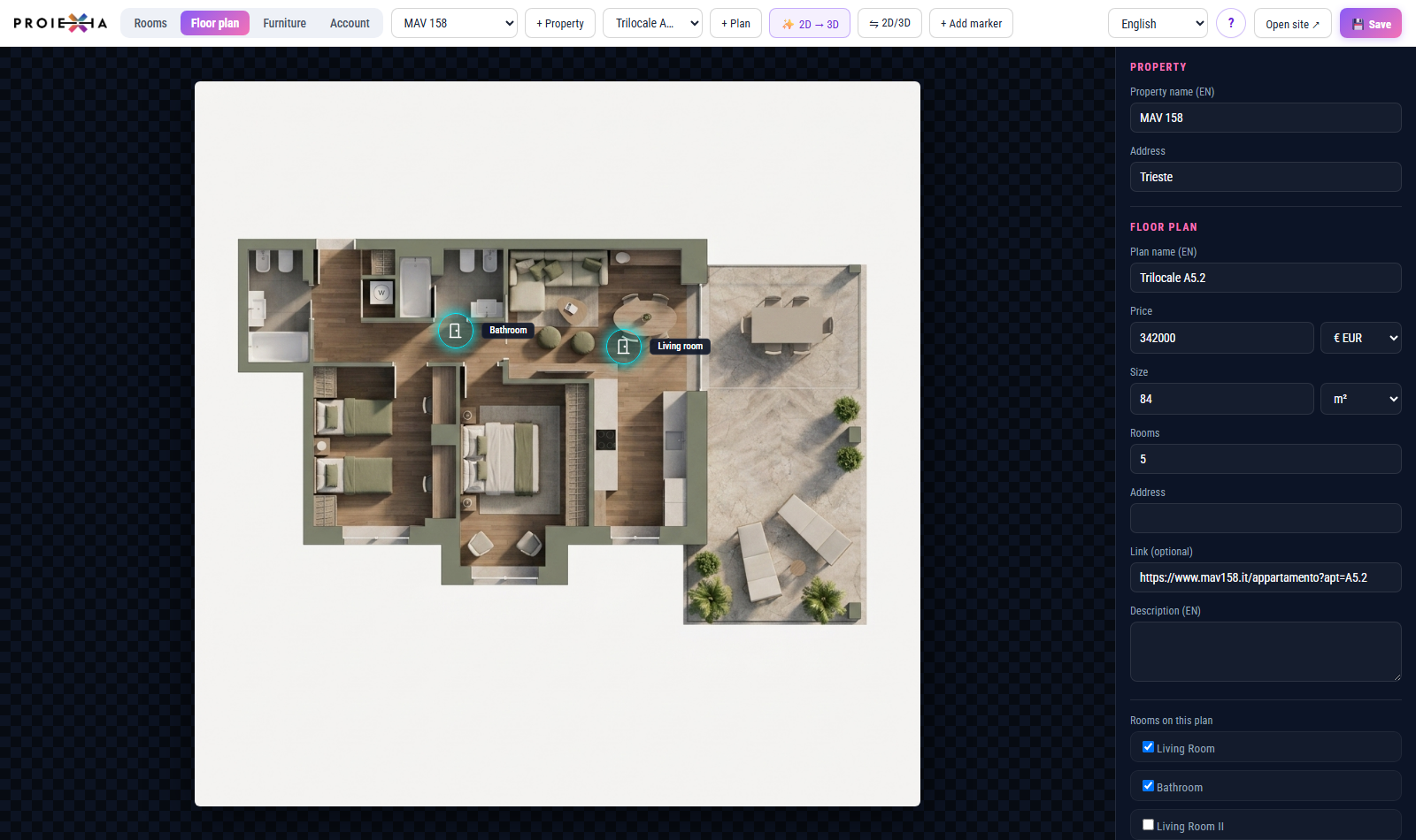 The floor plan tab