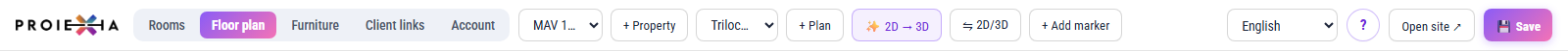 The editor header