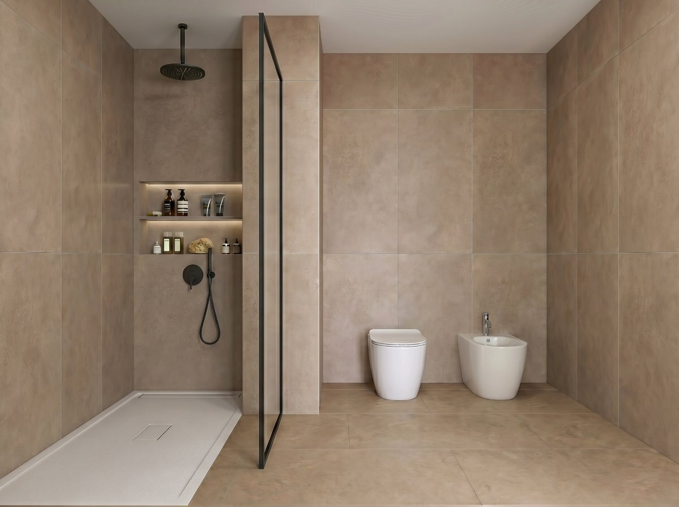 A bathroom produced by the same feature